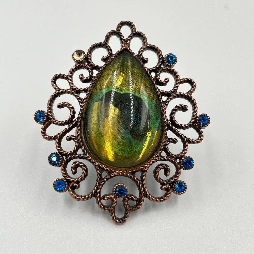 Vintage‎ Statement Ring Goth Boho Dragon Eye Faux Pearl Rhinestone Set Y2K 5pc